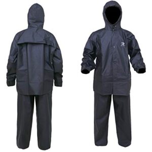 Niruoxn Rain Suit for Men Women Waterproof Ultra-Lite Rain Coat with Pants Reusalbe Portable(Black,Large)