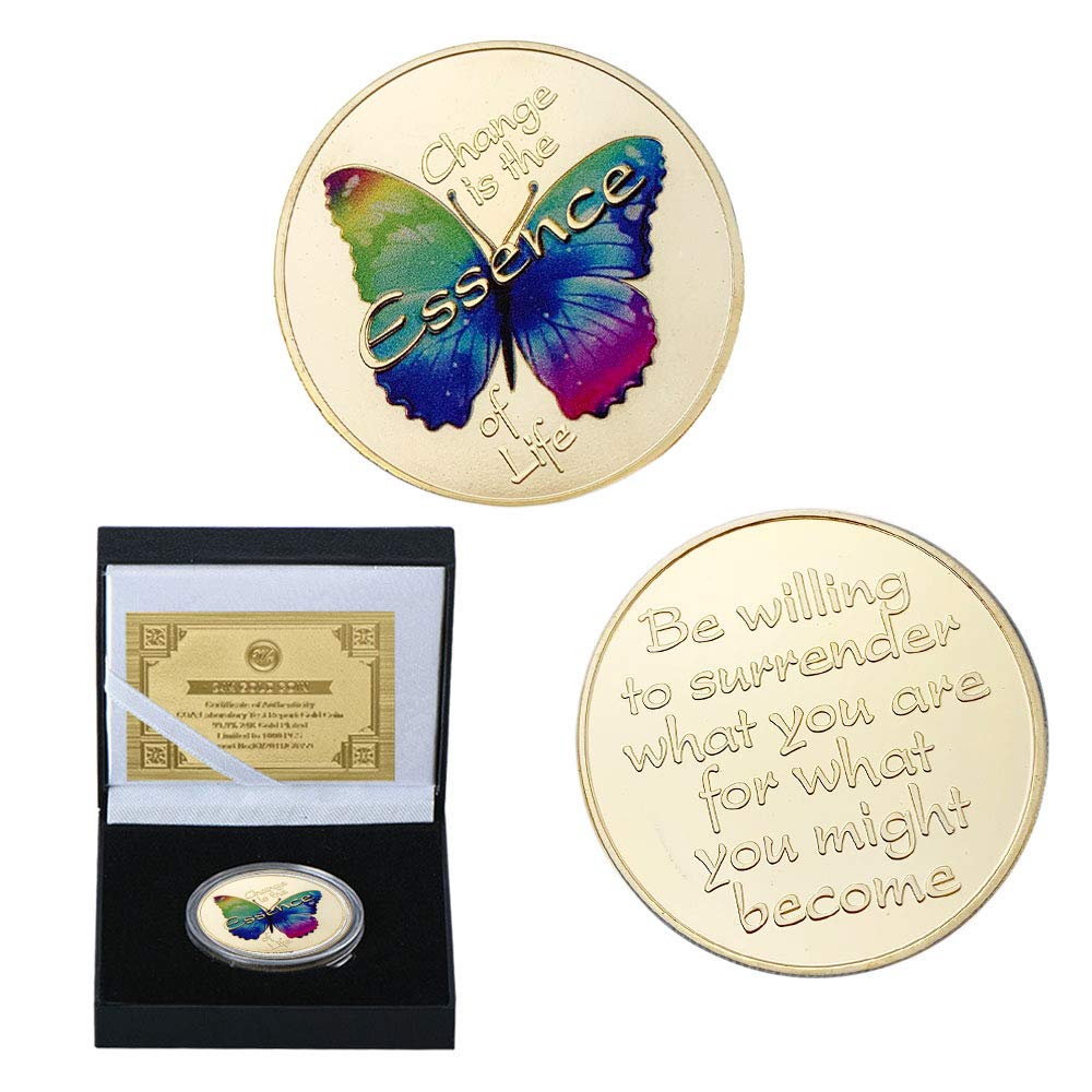 LSJTZ Pretty, Butterfly, Commemorative Coin, Collection, Love, Beautiful, Challenge Coin, Russia, Gift, Art, Treasure, Exhibition Box