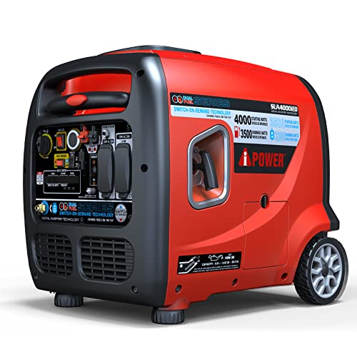 A-iPower SUA4000iED 4000 Watt Portable Inverter Generator Gas & Propane Powered, Small with Electric Start RV Ready for Camping, Tailgate, or Home emergency