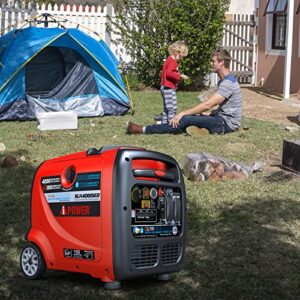 A-iPower SUA4000iED 4000 Watt Portable Inverter Generator Gas & Propane Powered, Small with Electric Start RV Ready for Camping, Tailgate, or Home emergency