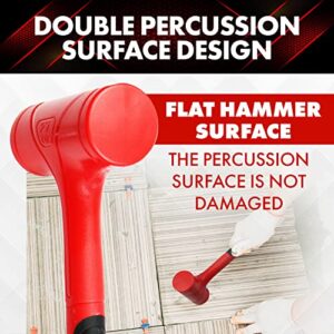 YIYITOOLS Dead Blow Hammer Set, 3 Piece/16oz(1LB),27oz(1.5LB),45oz(3LB),Red and Black, Shockproof Design, No Rebound Mallet Unibody Molded Checkered Grip Spark and Rebound Resistant (YY-3-013)