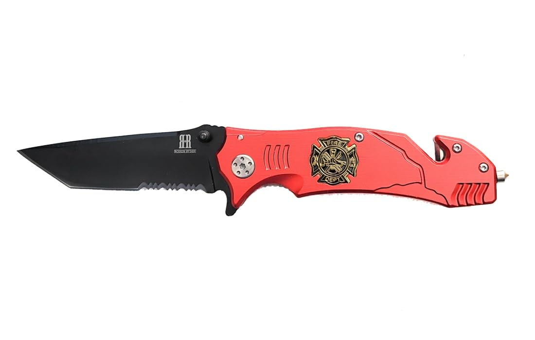 Hattricks Goodimpression Firefighter Personalized Tactical Folding Pocket Knife for Firemen and Firewomen