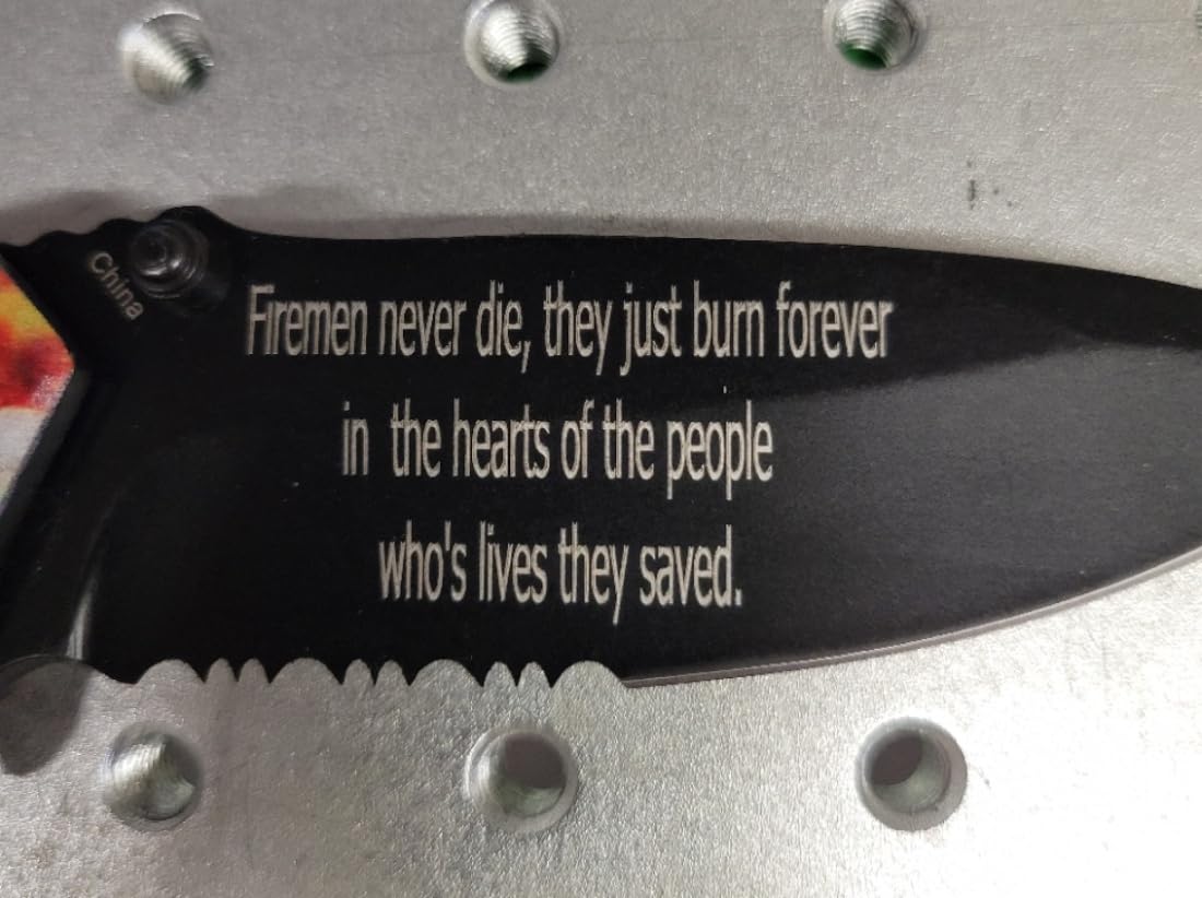 Hattricks Goodimpression Firefighter Personalized Tactical Folding Pocket Knife for Firemen and Firewomen