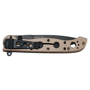 CRKT M16-03BK EDC Folding Pocket Knife: Everyday Carry, Black Sandvik 12C27 Steel Blade, Liner Lock, Bronze Aluminum Handle, 4-Position Pocket Clip