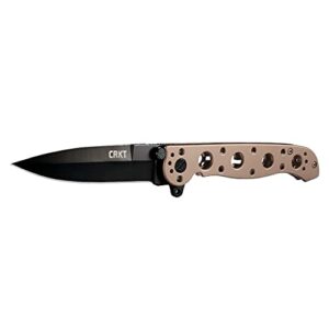 CRKT M16-03BK EDC Folding Pocket Knife: Everyday Carry, Black Sandvik 12C27 Steel Blade, Liner Lock, Bronze Aluminum Handle, 4-Position Pocket Clip