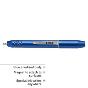 CRKT Techliner Super Shorty: Everyday Carry Pen, Blue Anodized Aluminum with Schmidt MegaLine 4889 M Cartridge, Pocket Clip, and Magnetic Cap TPENBOND2