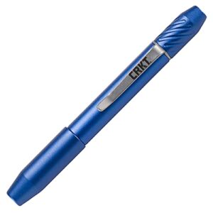 CRKT Techliner Super Shorty: Everyday Carry Pen, Blue Anodized Aluminum with Schmidt MegaLine 4889 M Cartridge, Pocket Clip, and Magnetic Cap TPENBOND2