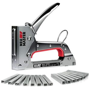 staple gun neu master, light duty stapler kit come with 1600 pcs 5/16,3/8 inch jt21 staple strip, all steel tacker for general repairs, crafts, upholstery, decorating