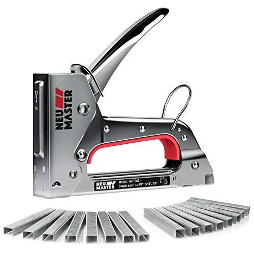 Staple Gun NEU MASTER, Light Duty Stapler Kit Come with 1600 pcs 5/16,3/8 inch JT21 Staple Strip, All Steel Tacker for General Repairs, Crafts, Upholstery, Decorating