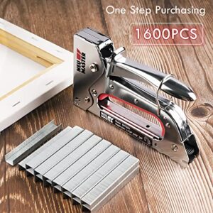 Staple Gun NEU MASTER, Light Duty Stapler Kit Come with 1600 pcs 5/16,3/8 inch JT21 Staple Strip, All Steel Tacker for General Repairs, Crafts, Upholstery, Decorating