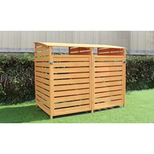 Hanover Outdoor 4.9 ft. x 4 ft. Wooden Trash Bin and Recyclables Storage Shed