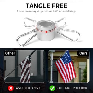 House Flag Pole Kit,Including 6Ft Stainless Steel Flag Pole,Heavy Duty Nylon 3x5 Ft American Flag,Aluminum Alloy Flag Pole Rings And Bracket. Wall Mounted Flagpole Set For Residential Or Commercial