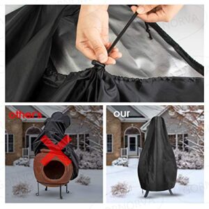 GORNORVA Chiminea Cover 48 x 8.2 x 21 Inch,Outdoor Waterproof Breathable Oxford Polyester Chiminea Protective Cover