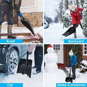 CLISPEED Portable Snow Shovel with D-Grip Handle for Car Truck Camping and Other Outdoor Activities (Black)