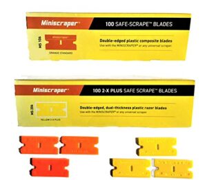 miniscraper double edged plastic razor blades 100 pack ms 106 and ms 206