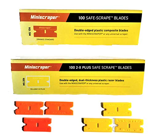 MiniScraper Double Edged Plastic Razor Blades 100 Pack MS 106 and MS 206