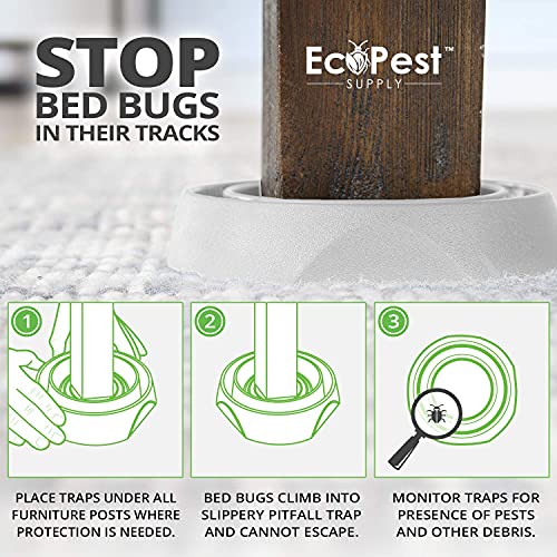 Bed Bug Interceptors - Combo Pack (White) | Bed Bug Blocker (Pro) and Bed Bug Blocker (XL) Interceptor Traps - Packs of 4 | Monitor, Detector, and Trap for Bed Bugs