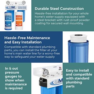 Applied Membranes Inc. 2-Stage Whole-House Water Filter System, 4.5x10-Inch Carbon and Sediment Filter Cartridges