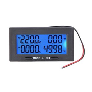 Intelligent Digital LCD Display AC Voltage Current Tester Meter 0-500V Frequency Power Factor Multimeter Energy Panel Ammeter Voltmeter Multifunction Battery Monitor(AC200A Separated Type)