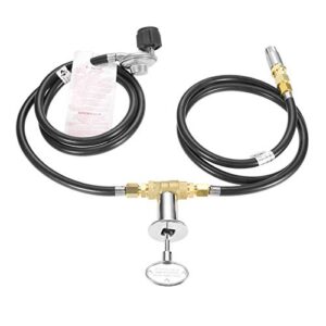 aupoko fire pit installation kit with 150k btu propane gas valve control assembly system kit, including 1/2' chrome key and quarter-turn shut-off valve, replacement for propane gas connection