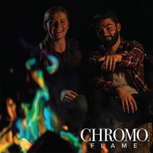 CHROMO FLAME Fire Color Changing Packets for Fire Pit, Campfire, Bonfire, Outdoor Fireplace | Mystic, Rainbow, Magic, Colorful Flames | 10 oz Total, 5-2 oz Jumbo Packets