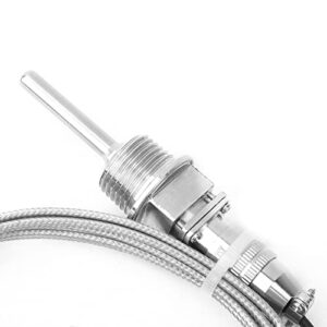 1/2" inch NPT Thermocouple Temperature Sensor Detachable Waterproof Stainless Steel K Type Thermocouple Sensor Probe with 2M Resistance Thermocouple Sensor Wire
