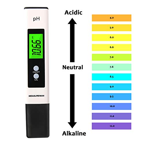 MEASUREMAN PH Meter, Digital PH Tester 0.01 PH High Accuracy Water Quality Tester with 0-14 PH Measurement Range