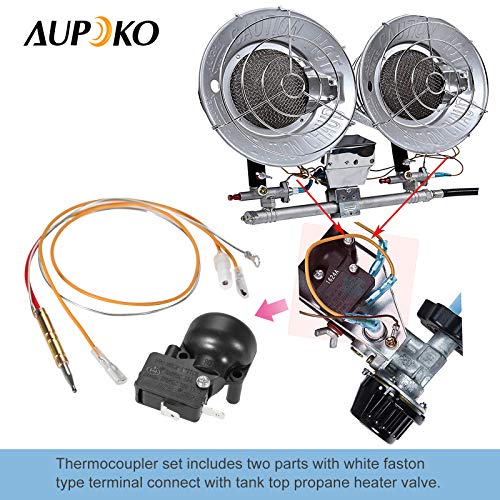 Aupoko Propane Gas Patio Heater Repair Replacement Parts, Outdoor Heaters Safety Kits with Thermocouple and FD4 Dump Switch, for Patio and Room Heater Garden Outdoor Heater Accessories