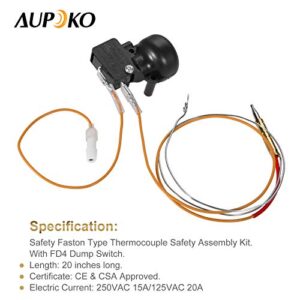 Aupoko Propane Gas Patio Heater Repair Replacement Parts, Outdoor Heaters Safety Kits with Thermocouple and FD4 Dump Switch, for Patio and Room Heater Garden Outdoor Heater Accessories