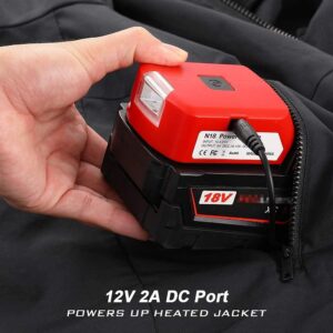 Battery Adapter for Milwaukee 18v Battery USB Charger & 12v DC Port & Work Light - Power Source Supply for Milwaukee Lithium-ion Battery (Tool ONLY)