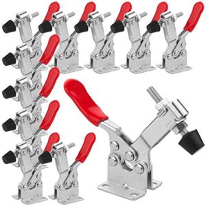 aconnet adjustable toggle clamp 12 pack 201-b style quick release toggle latch hold down clamp antiskid red horizontal clamp 360lbs holding capacity quick release woodworking tool