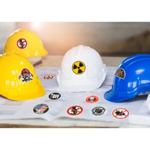 100 Pieces Hard Hat Stickers Funny Stickers for Tool Box Helmet Welding Construction Union Worker Lineman Oilfield Electrician, Make People Laugh at Work (Basic Style)