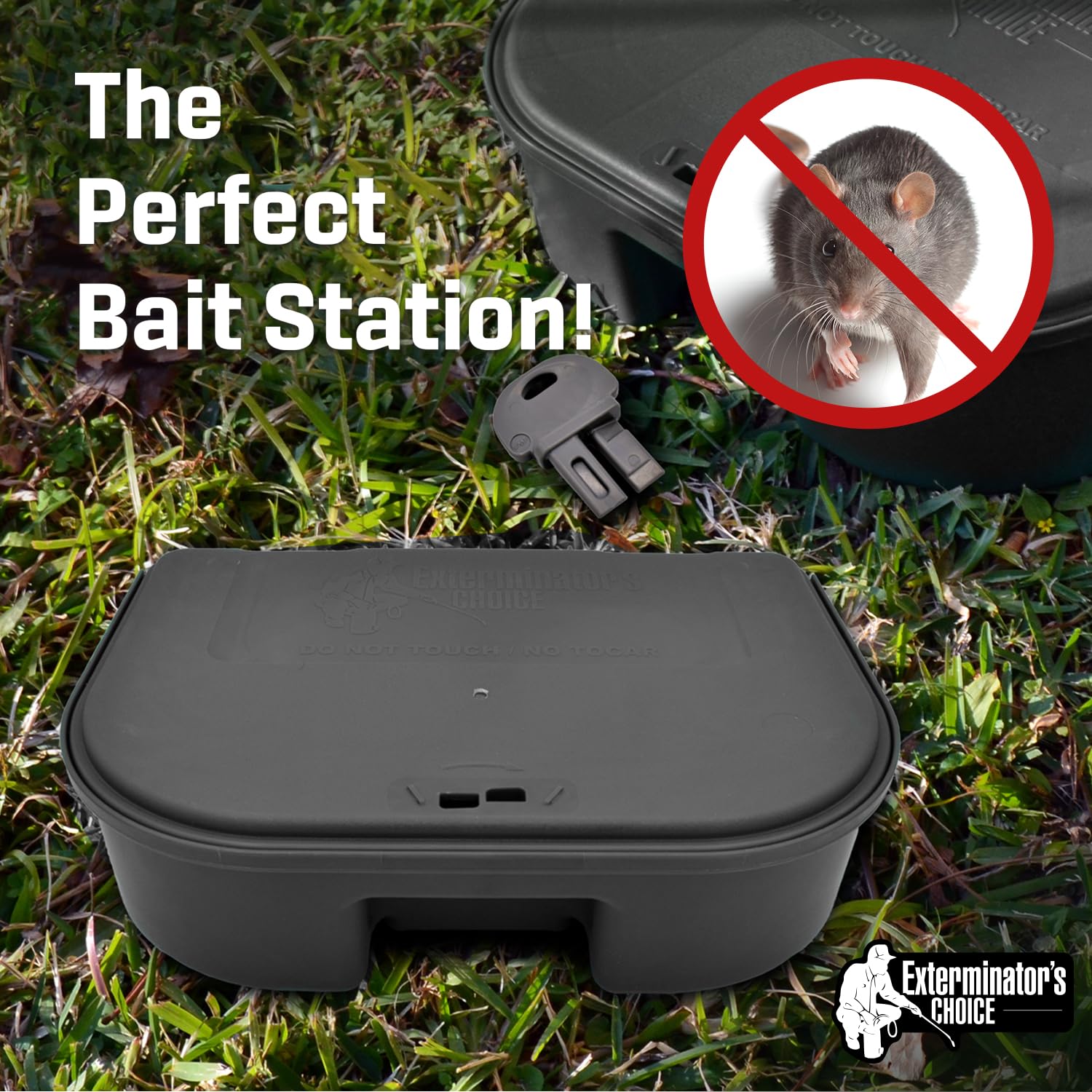 Exterminator’s Choice - Mice Bait Station - Includes Six Small Bait Station and One Key - Heavy Duty Bait Box - Durable and Discreet