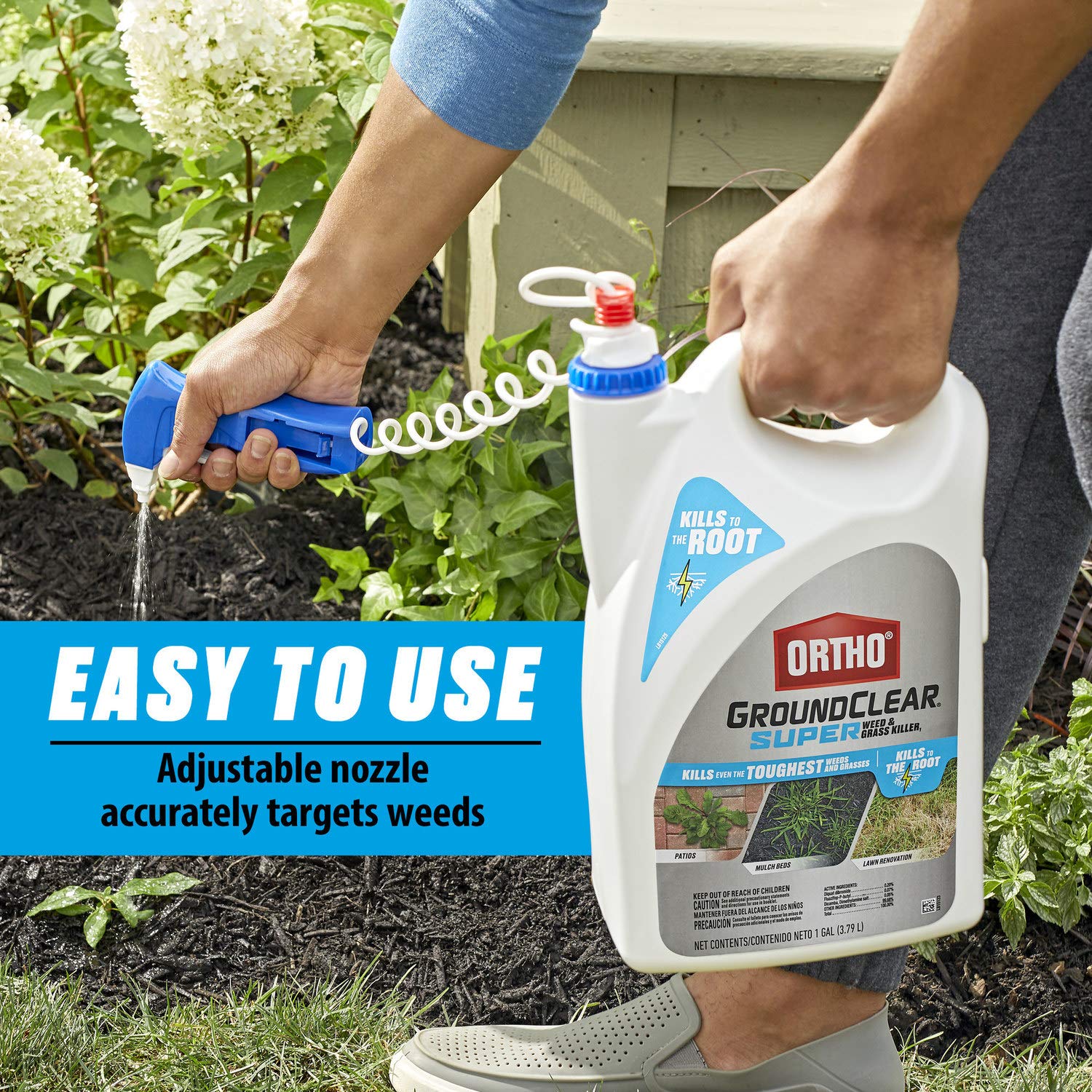 Ortho GroundClear Super Weed and Grass Killer1: Eliminates Tough Weeds and Grass, Ready-To-Use, Fast-Acting, 1 gal.