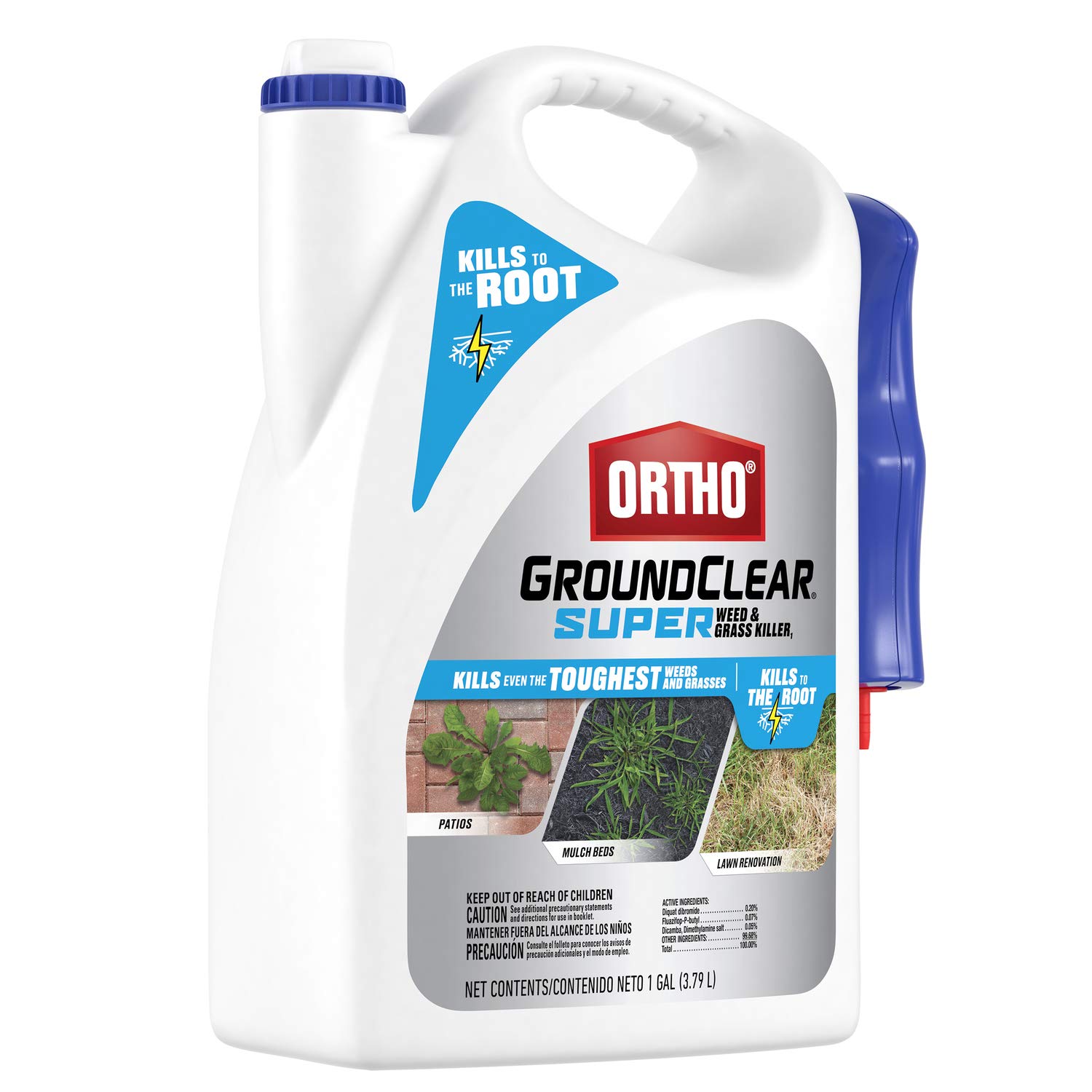 Ortho GroundClear Super Weed and Grass Killer1: Eliminates Tough Weeds and Grass, Ready-To-Use, Fast-Acting, 1 gal.