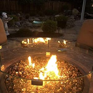 AMS Fireplace 36" Round Fire Pit Glass Wind Guard | Clear Tempered Glass Flame Protective Pane. Wind Resistant with Aluminum Corner Bracket and Rubber Feet