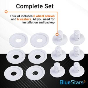 BlueStars Pack of 6 Ultra Durable C-55 C55 White Plastic Wheel Screws with Pack of 6 Extra Washers Pool Cleaner Replacement Parts Exact Fit for Polaris Pool Cleaner 180/280