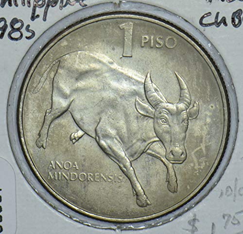 Collectible Coin Philippines 1985 Piso Bull animal 290907