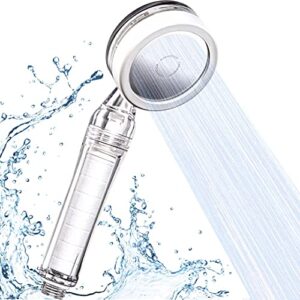 nakedpipe filtered shower head – handheld high pressure showerhead, softens hard water, filters chlorine & fluoride, helps dry & itchy skin, purifies rust & dust, standard fit, easy installation