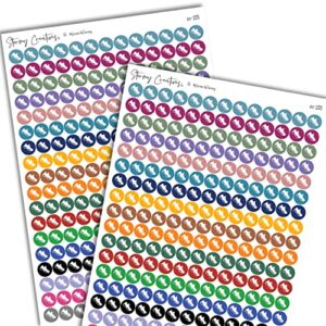 small shoe icons decorative planning stickers, 468 stickers, 0.3" diameter, multicolor, health & wellness planner