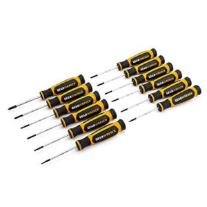 gearwrench 12 pc. phillips/slotted/torx mini dual material screwdriver set - 80057h