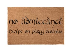 no admittance except on party business - lord of the rings - hobbit - personalized doormat - wedding gift - housewarming gift (24" x 16")