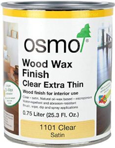 osmo wood wax finish extra thin, 1101 clear - .750 liter