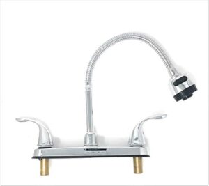 8" faucet kitchen utility sink tall high arc flexible spout lead compliant brass polished chromed 2 ada push handles [3445lf8] - grifo grupo lava sastre de calidad