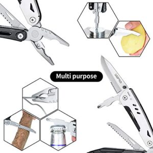 SIUPRO Multitool Pocket Knife, Mens Stocking Stuffers, Christmas Gifts for Dad Husband Boyfriend, Tactical Utility Multi Tool, Survival Gear, Detachable Large Scissors Plier