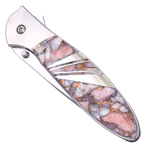 Kershaw Leek Folding Pocket Knife with Artisan-Crafted Peruvian Opal Stone Handle, Made in the USA