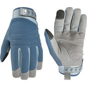 wells lamont women's insulated water-resistant blue touchscreen winter gloves, medium (7809m)