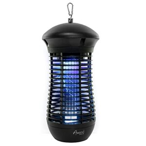 awoco 18 w outdoor bug zapper 4000v high powered electric killer fly trap with 82” extra long power cord for eliminating flying insects, flies, mosquitoes, and moths