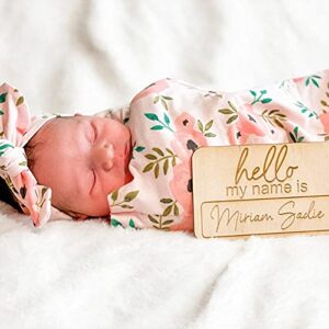 Custom Baby Name Sign Hospital Welcome 3D Hello Name Announcement Plaque Laser Cut Wood Photo Prop Sign Design Trendy
