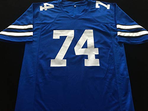 Bob Lilly Signed Autographed Blue Football Jersey with JSA COA - Dallas Cowboys Great - Size XL